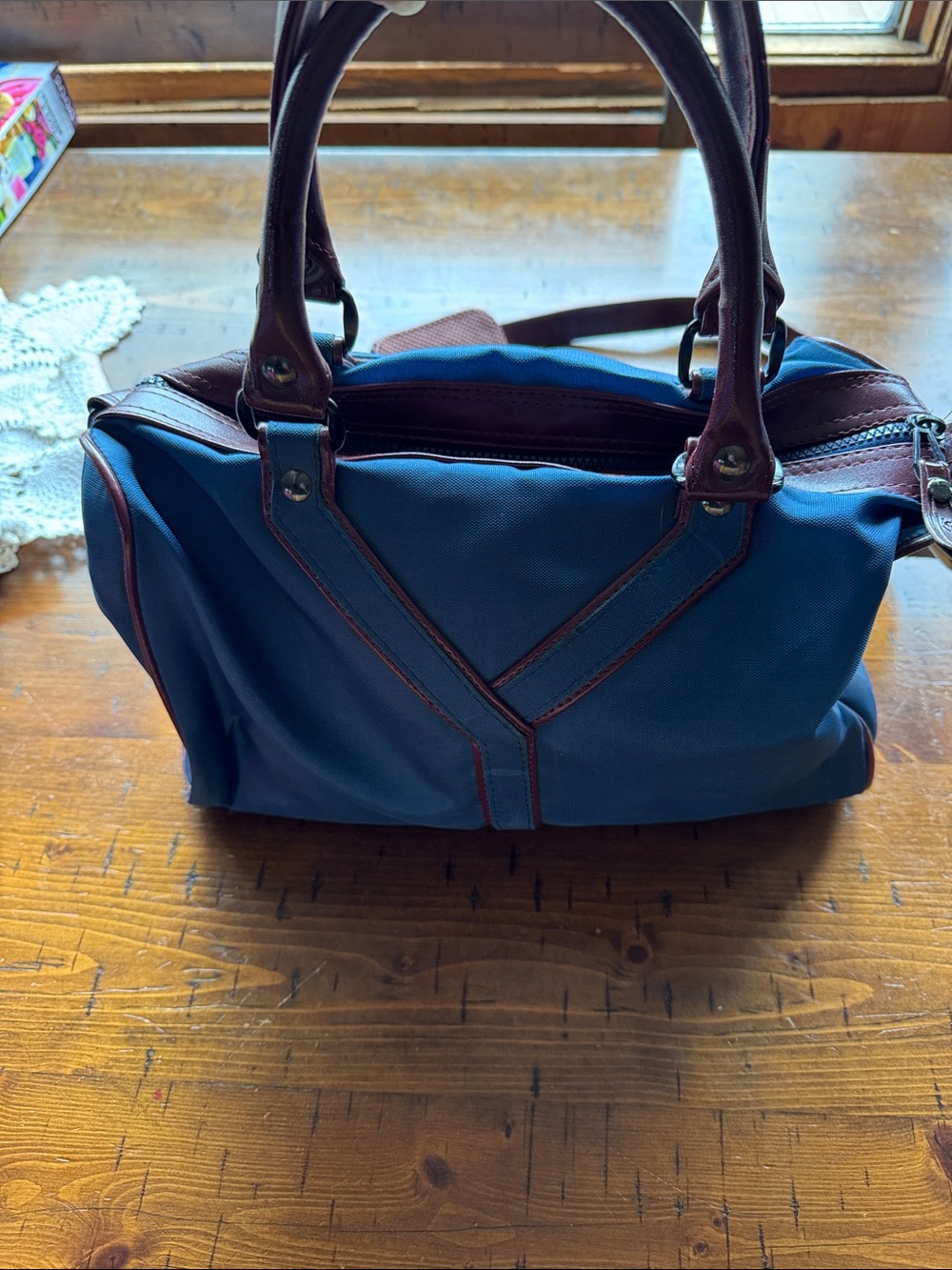 YSL Blue and Brown PURSE/Duffel Bag - Picture 6 of 10